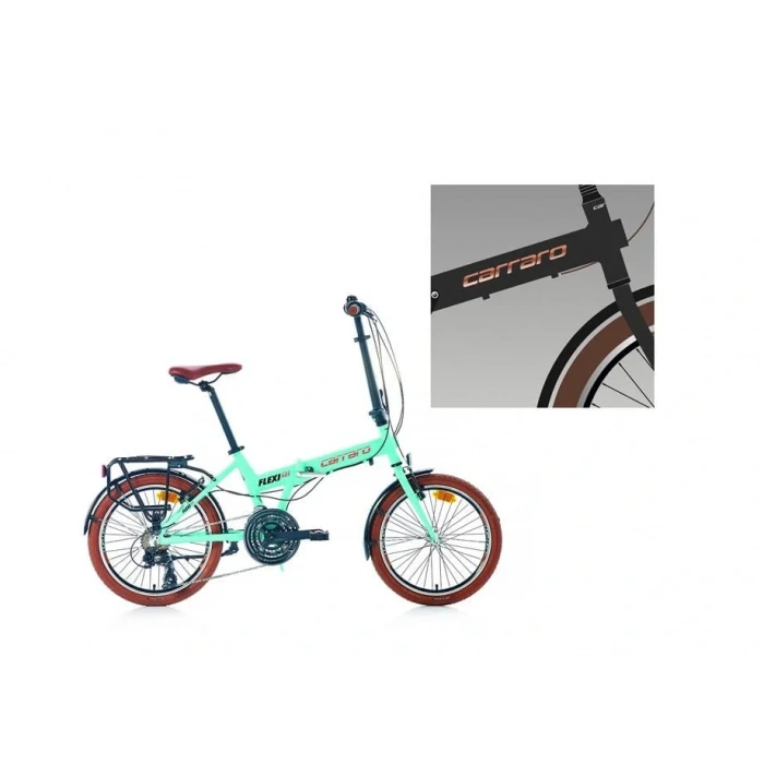 CARRARO FLEXI 121 KATLANIR BİSİKLET 350H V 20 JANT 21 VİTES MAT HAKİ SİYAH BAKIR