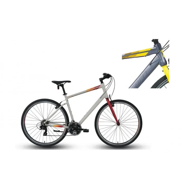 CARRARO SPORTIVE 321 ERKEK ŞEHİR BİSİKLETİ 520H V 28 JANT 21 VİTES MAT ANTRASİT SARI KOYU SARI