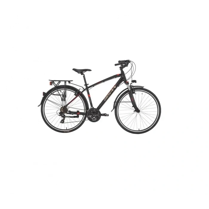 BİSAN TRX 8100 CITY ERKEK ŞEHİR BİSİKLETİ 460CM V 28 JANT 21 VİTES MAT SİYAH KIRMIZI