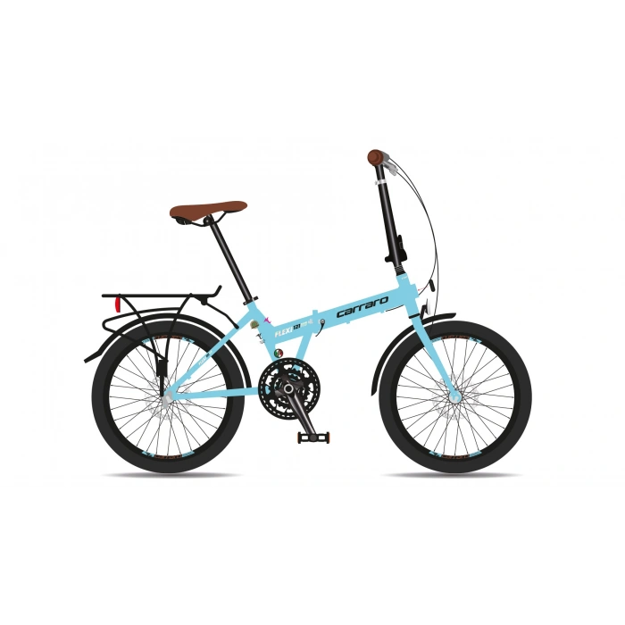 CARRARO FLEXI 121 HD KATLANIR BİSİKLET 350H 20 JANT 21 VİTES MAVİ SİYAH KROM KAHVE