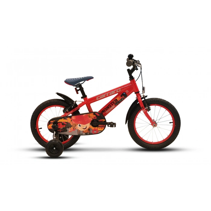 CARRARO MONSTER ERKEK ÇOCUK BİSİKLETİ 220H V 16 JANT KIRMIZI GRİ SİYAH