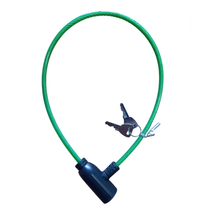 KRTL SOSİN BİSİKLET KİLİT İNCE HALAT 6MMX63CM ANAHTARLI KRTL-0145 YEŞİL