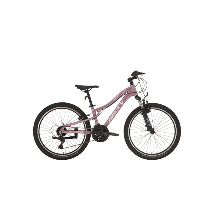 BİSAN KDX 2800-V KADIN DAĞ BİSİKLETİ 30CM V 24 JANT 21 VİTES METALİK PEMBE BEYAZ
