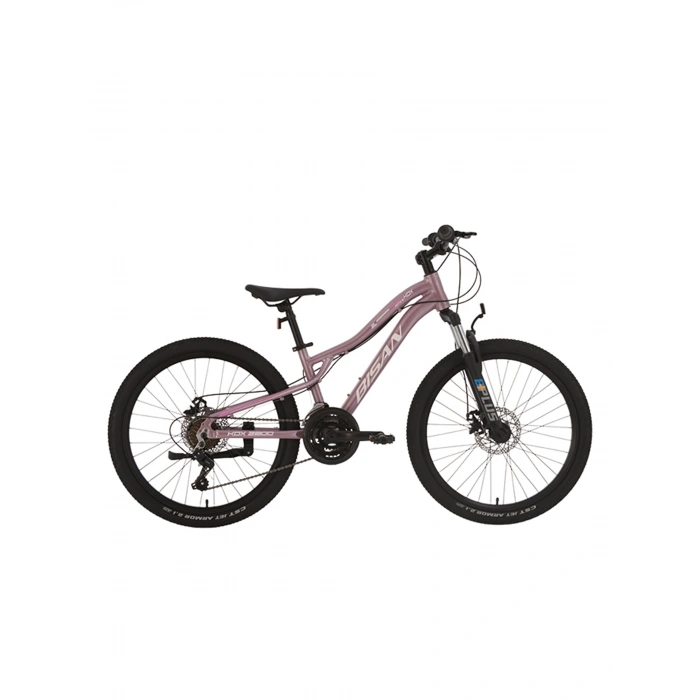 BİSAN KDX 2800-D KADIN DAĞ BİSİKLETİ 30CM MD 24 JANT 21 VİTES METALİK PEMBE BEYAZ