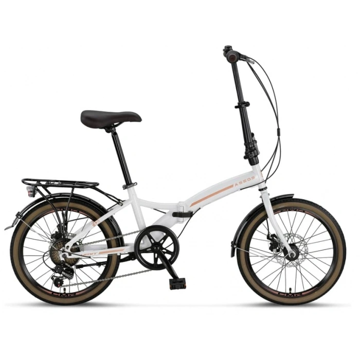ÜMİT 2035 ASSOS 2D KATLANIR BİSİKLET V 20 JANT 6 VİTES KREM KARAMEL