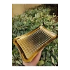 AROW 6 LI SUNUM TEPSİSİ KARE DESEN GOLD 25X17 CM DR-3642