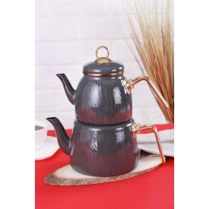 ACAR QUALİTA HÜMA SERİSİ EMAYE ÇAYDANLIK TAKIMI/GRİ XAP-011533-6