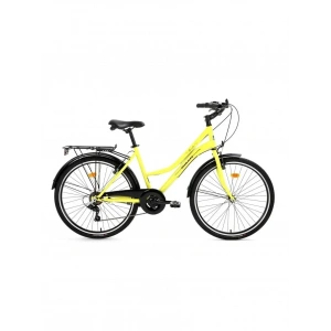BİSAN SMILE KADIN ŞEHİR BİSİKLETİ 44CM V 28 JANT 7 VİTES SARI SİYAH