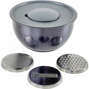 AROW DARIA PASLANMAZ ÇELİK RENDELİ KAPAKLI KARIŞTIRMA KABI 26 CM GRİ DC1.TR-2456