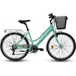 CARRARO LILA KADIN ŞEHİR BİSİKLETİ 440H V 26 JANT 7 VİTES AÇIK YEŞİL BEYAZ LİLA YEŞİL
