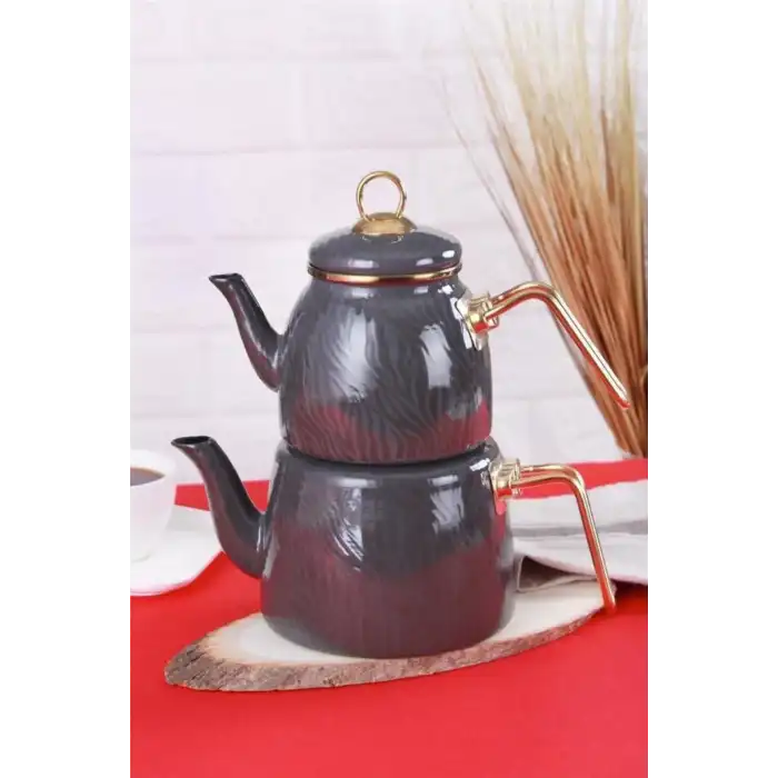 ACAR QUALİTA HÜMA SERİSİ EMAYE ÇAYDANLIK TAKIMI/GRİ XAP-011533-6