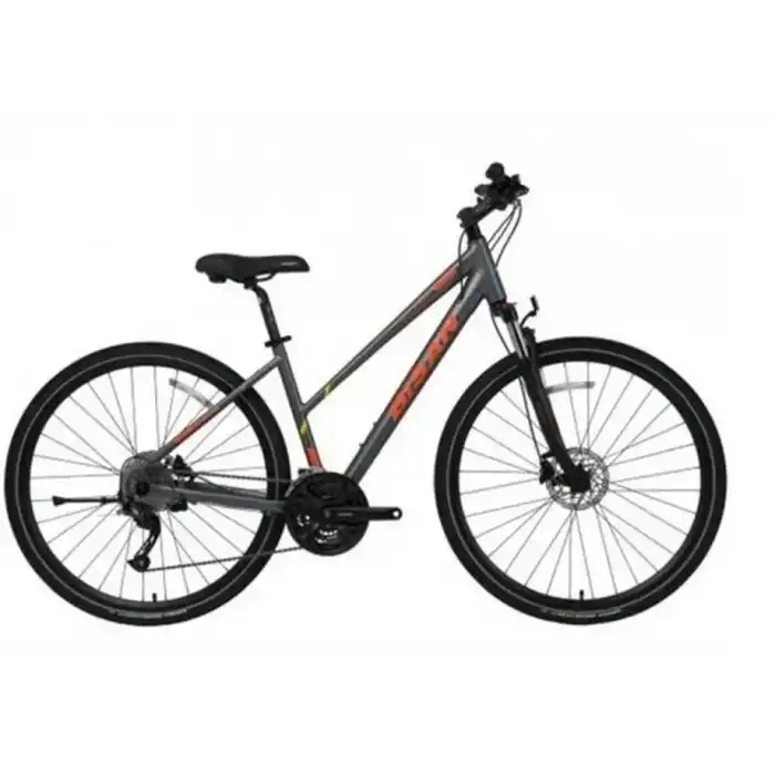 BİSAN TRX 8300 TOURNEY KADIN ŞEHİR BİSİKLETİ 45CM MD 28 JANT 24 VİTES METALİK GRİ TURUNCU