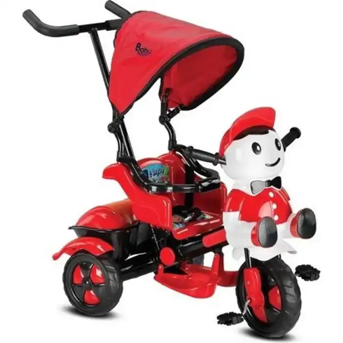 BABYHOPE 125 YUPİ TRIYCLE İTMELİ EBEVEYN KONTROLLÜ BEBEK BİSİKLETİ KIRMIZI SİYAH