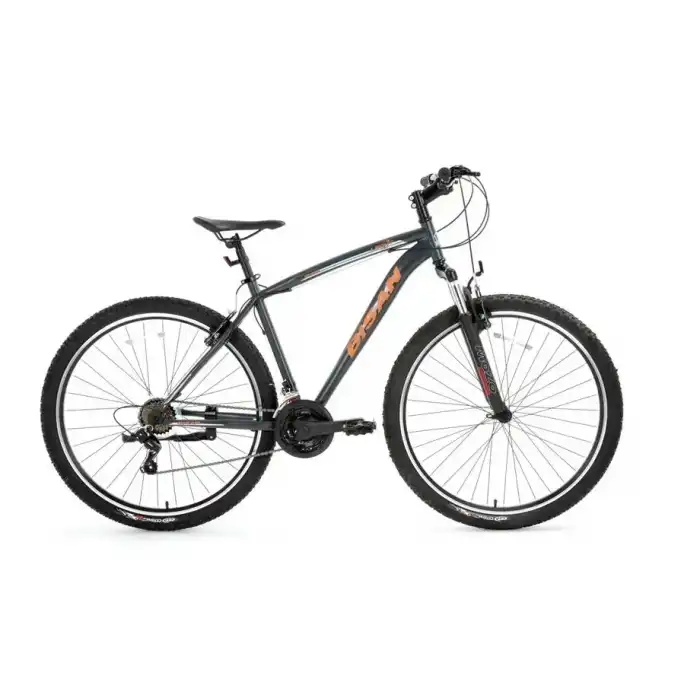 BİSAN LEON ERKEK DAĞ BİSİKLETİ 46CM V 26 JANT 21 VİTES MAT GRİ TURUNCU