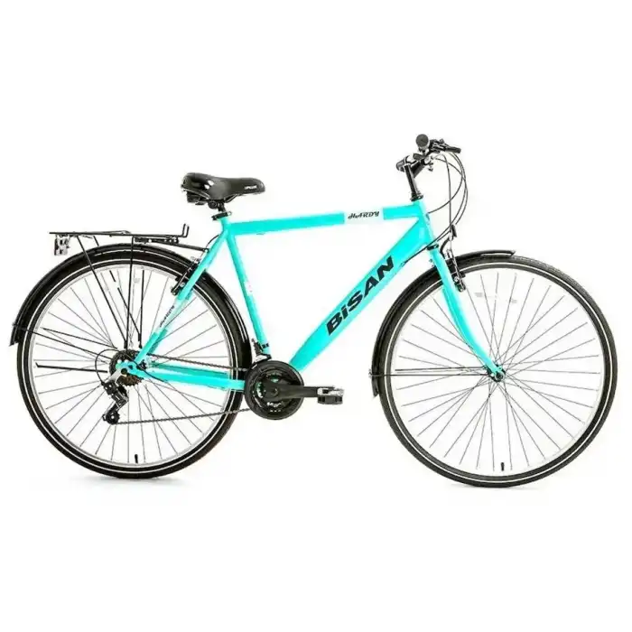 BİSAN HARDY ERKEK ŞEHİR BİSİKLETİ 55CM V 28 JANT 21 VİTES BUZ MAVİ SİYAH BEYAZ