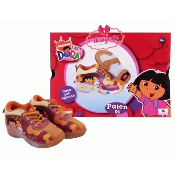 VARDEM DORA TEK TEKER IŞIKLI PATEN AYAKKABI 32 NUMARA TURUNCU KIRMIZI