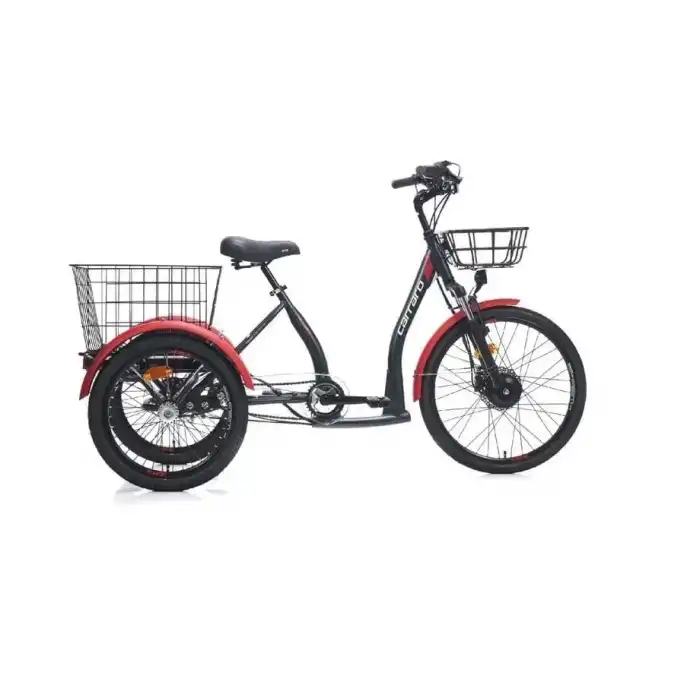 CARRARO E-LINE ePACK 2.1 UNISEX BİSİKLET 410H HD 24 JANT NEX.3 VİTES MAT SİYAH KIRMIZI GRİ