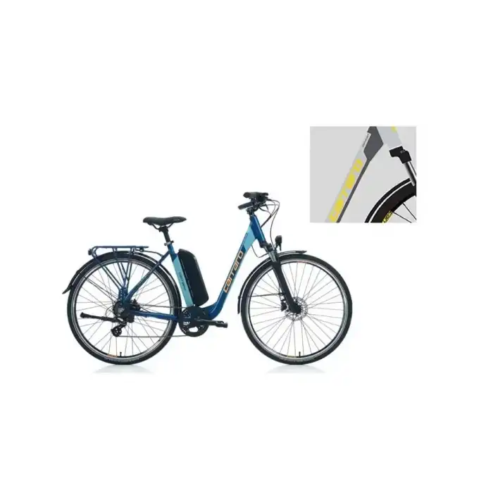 CARRARO E-LINE eCOMFORT 2.1 UNISEX ŞEHİR BİSİKLETİ 470H HD 28 JANT 7 VİTES MAT STORM GRİ ANTRASİT SARI