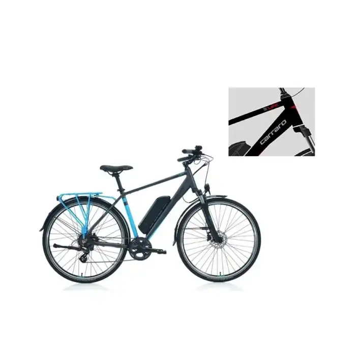 CARRARO E-LINE eLIFE 2.1 ERKEK ŞEHİR BİSİKLETİ 470H HD 28 JANT 7 VİTES MAT SİYAH KIRMIZI GÜMÜŞ