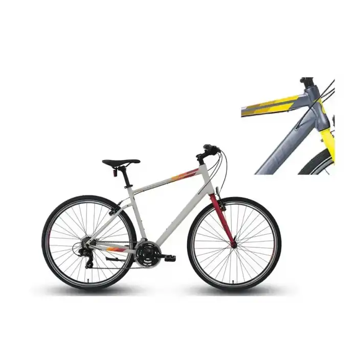 CARRARO SPORTIVE 321 ERKEK ŞEHİR BİSİKLETİ 520H V 28 JANT 21 VİTES MAT ANTRASİT SARI KOYU SARI