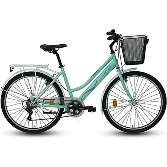 CARRARO LILA KADIN ŞEHİR BİSİKLETİ 440H V 26 JANT 7 VİTES AÇIK YEŞİL BEYAZ LİLA YEŞİL