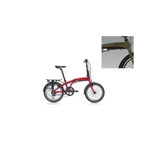 CARRARO FLEXI 108 V KATLANIR BİSİKLET 285H 20 JANT 8 VİTES MAT HAKİ SİYAH TURUNCU