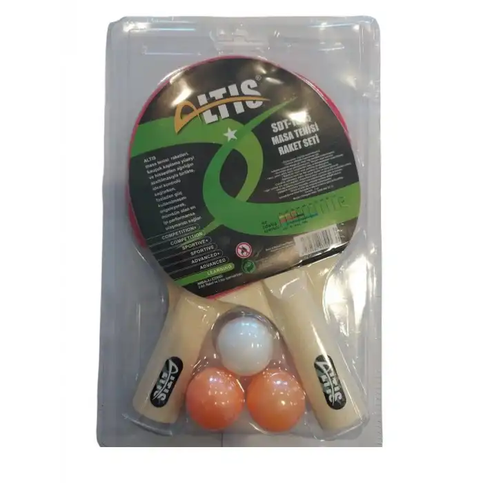 ALTIS SDT1515 MASA TENİSİ RAKET SETİ 2 RAKET 3 TOP AMBALAJLI