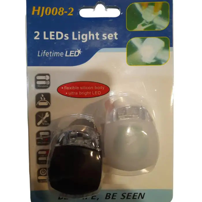 XBYC 6016 HJ008-2 BİSİKLET İKİLİ IŞIK SETİ SİYAH BEYAZ