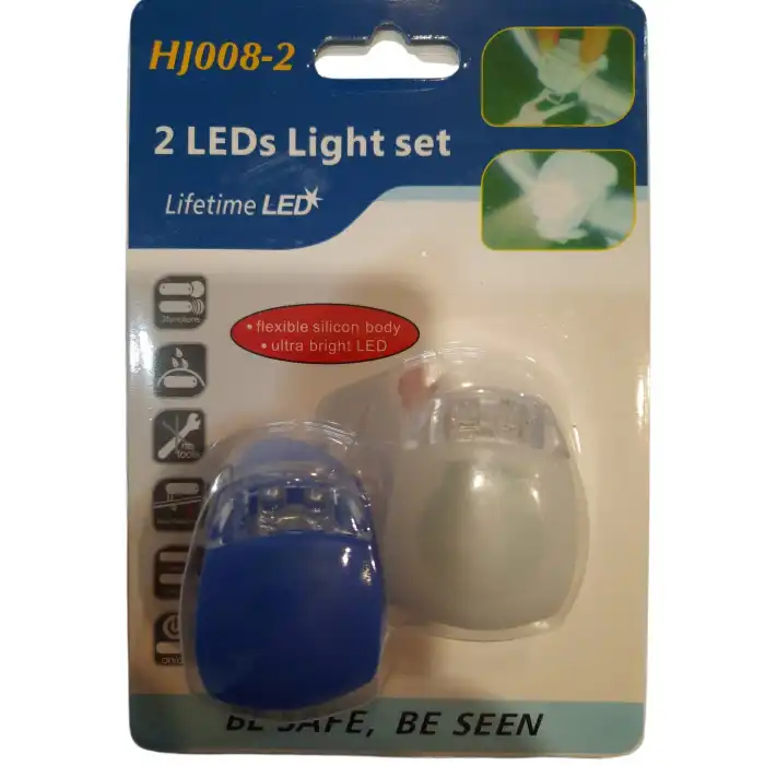 XBYC 6016 HJ008-2 BİSİKLET İKİLİ IŞIK SETİ MAVİ BEYAZ