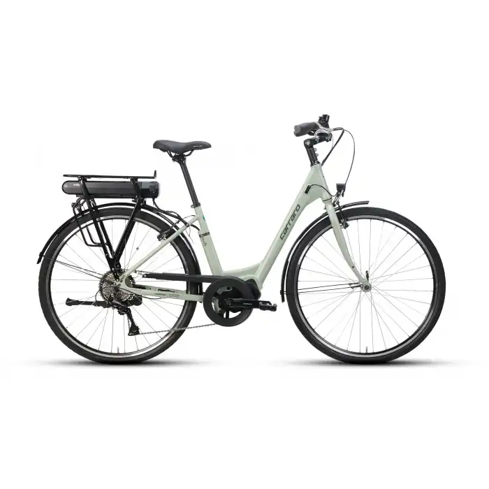 CARRARO E-POWER KADIN ŞEHİR BİSİKLETİ 450H V 28 JANT 8 VİTES MAT ADAÇAYI KOYU YEŞİL