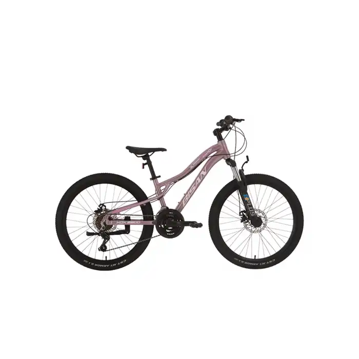 BİSAN KDX 2800-D KADIN DAĞ BİSİKLETİ 30CM MD 24 JANT 21 VİTES METALİK PEMBE BEYAZ