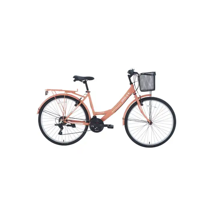 BİSAN LOTUS KADIN ŞEHİR BİSİKLETİ 44CM V 26 JANT 21 VİTES MERCAN BEYAZ
