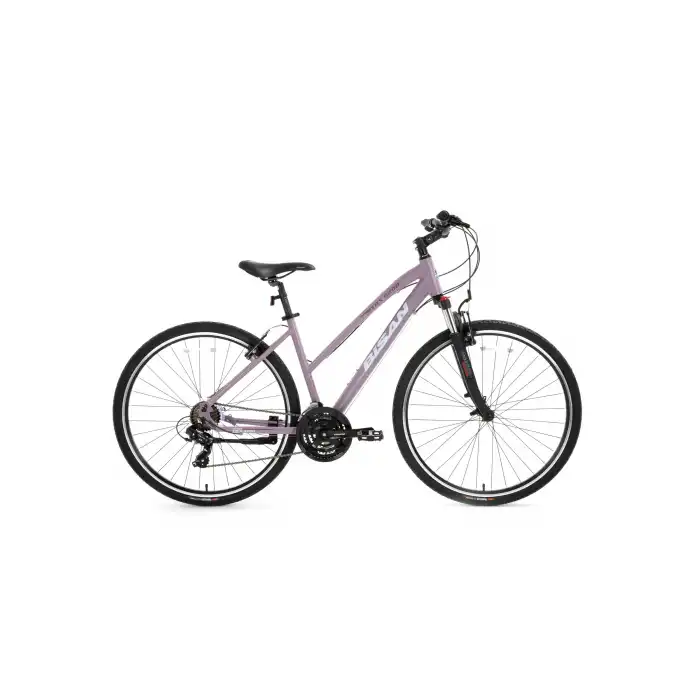 BİSAN TRX 8200 KADIN ŞEHİR BİSİKLETİ 45CM V 28 JANT 21 VİTES MAT MOR BEYAZ MOR