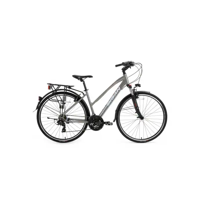BİSAN TRX 8200 CITY KADIN ŞEHİR BİSİKLETİ 45CM V 28 JANT 21 VİTES AÇIK METALİK GRİ PEMBE BEYAZ