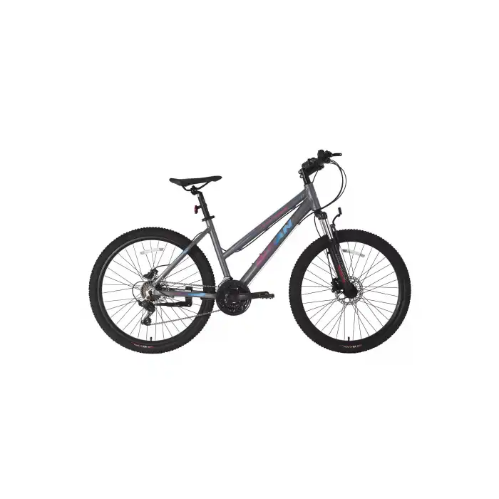 BİSAN ATHENA KADIN DAĞ BİSİKLETİ 48CM HD 27.5 JANT 21 VİTES METALİK GRİ MAVİ MOR