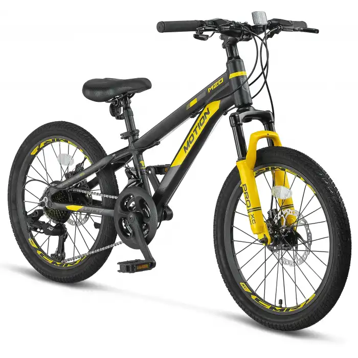 ÜMİT 2078 MOTION M-2D ERKEK ÇOCUK BİSİKLETİ 254H 20 JANT 21 VİTES SİYAH SARI
