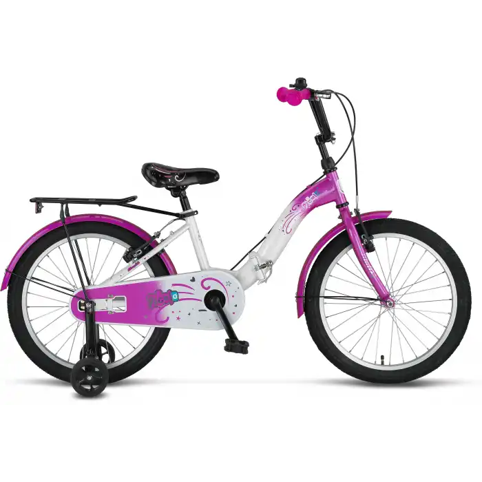 ÜMİT 2023 PICOLO KATLANIR KIZ ÇOCUK BİSİKLETİ V 20 JANT VİESSİZ BEYAZ PEMBE