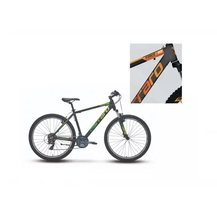CARRARO FORCE 700 ERKEK DAĞ BİSİKLETİ 381H V 27.5 JANT 21 VİTES MAT ANTRASİT TURUNCU BEYAZ