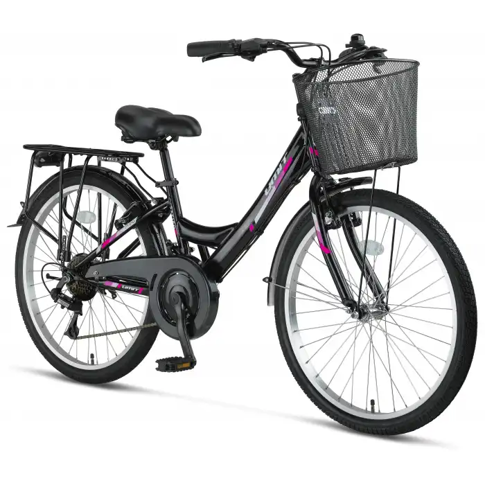 ÜMİT 2408 SAFIRO SEPETLİ BAYAN ŞEHİR BİSİKLETİ V 24 JANT 21 VİTES SİYAH
