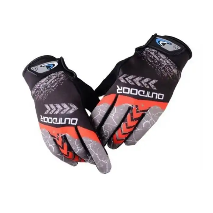 OUTDOOR XBYC-HJ-1504 KROS UZUN PARMAK ELDİVEN SİYAH KIRMIZI