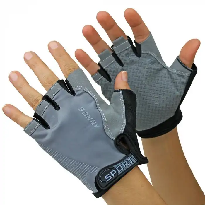 SPORT SONNY XBYC-HJ-1502 KISA PARMAK ELDİVEN L GRİ SİYAH