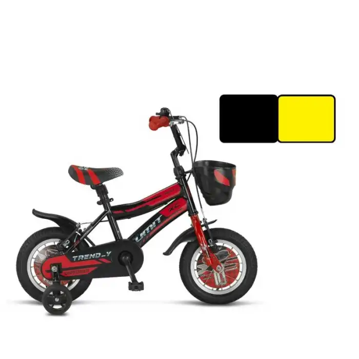 ÜMİT 1202 TREND-Y-BMX-SEPET-V-ERKEK ÇOCUK BİSİKLETİ 12 JANT SİYAH SARI