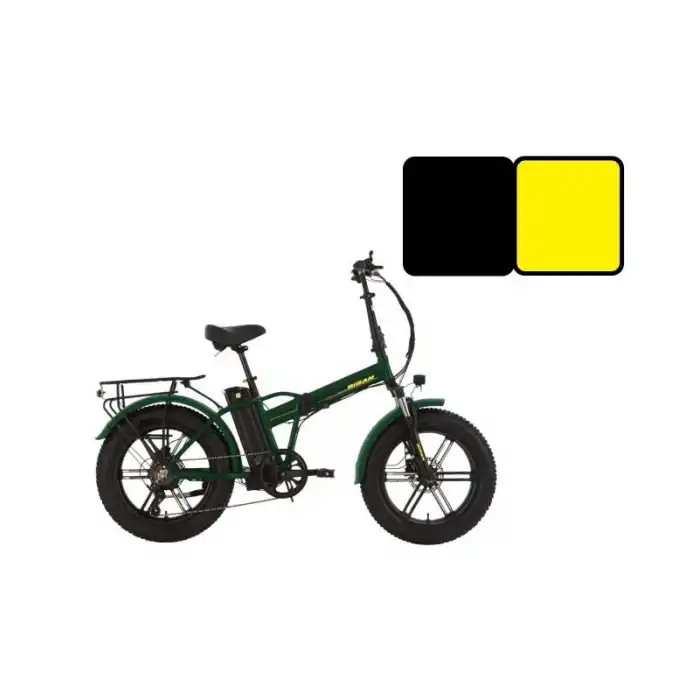 BİSAN E-FOLDİNG F3 ELEKTRİKLİ KATLANIR BİSİKLET 43CM HD 20 JANT 7 VİTES MAT SİYAH SARI