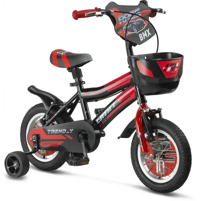 ÜMİT 1202 TREND-Y-BMX-SEPET-V-ERKEK ÇOCUK BİSİKLETİ 12 JANT SİYAH KIRMIZI