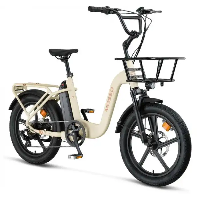MOSSO RIVIERA-RR ELEKTRİKLİ KATLANIR BİSİKLET 420H MD 20 JANT 7 VİTES MAT KREM GOLD