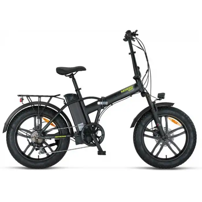 MOSSO IGNERA-RR ELEKTRİKLİ KATLANIR BİSİKLET 420H HD 20 JANT 7 VİTES MAT SİYAH LIME