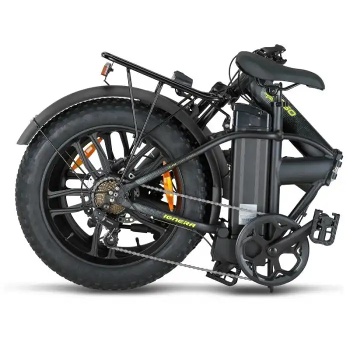 MOSSO IGNERA-RR ELEKTRİKLİ KATLANIR BİSİKLET 420H HD 20 JANT 7 VİTES MAT SİYAH LIME