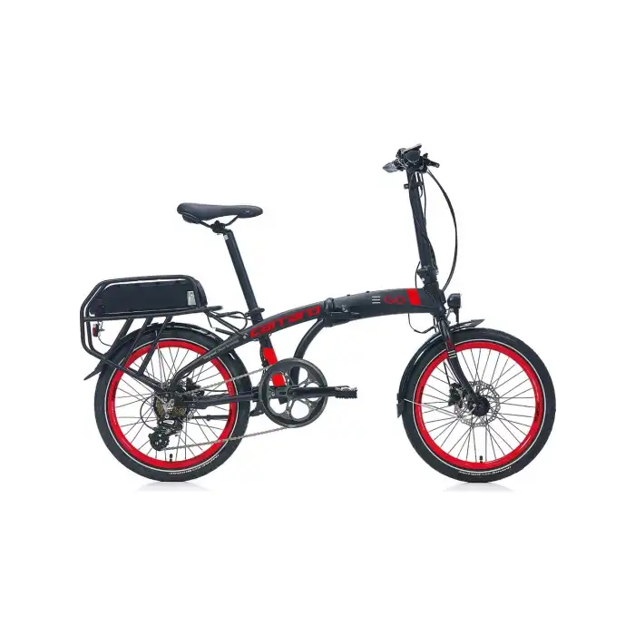 CARRARO E-LINE EGO 2.1 UNISEX KATLANIR BİSİKLET 285H HD 20 JANT 8 VİTES MAT SİYAH KIRMIZI GRİ