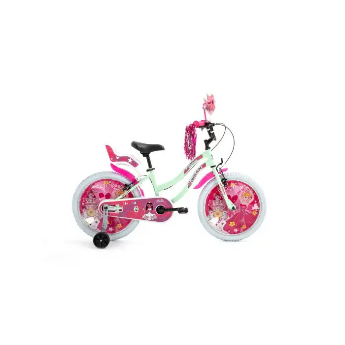 BİSAN QUEEN KIZ ÇOCUK BİSİKLETİ 30CM V 20 JANT MİNT YEŞİL PEMBE