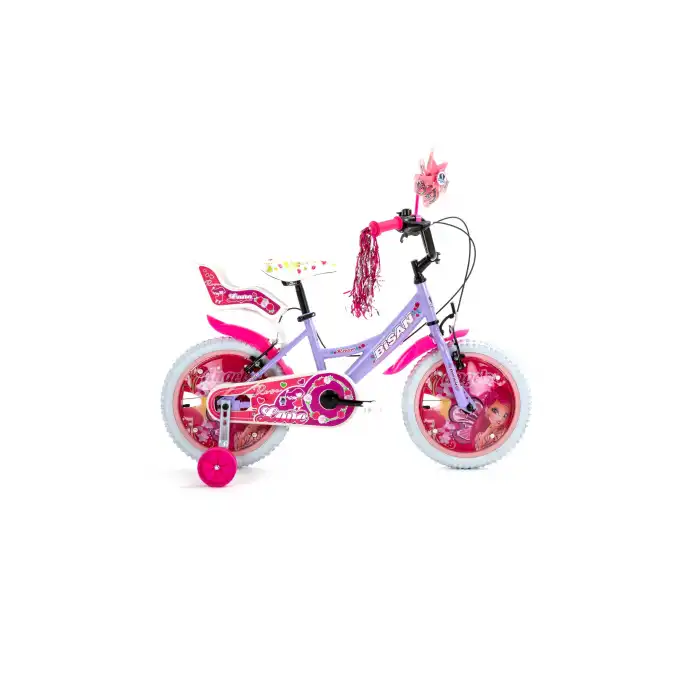 BİSAN ROSE KIZ ÇOCUK BİSİKLETİ 26CM V 16 JANT METALİK LİLA PEMBE
